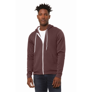 Bella+Canvas Unisex Poly-Cotton Fleece Full-Zip Hooded Sweatshirt